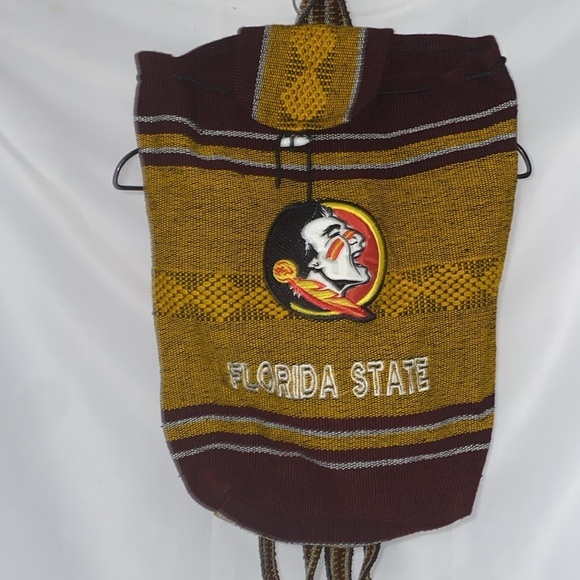 Florida State Knit Backpack NO BRAND MEASURES APPROX 18”x14” DRAWSTING CLEAN - Picture 8 of 11